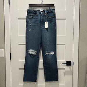 Good American - Distressed Straight Leg Blue Jeans - Women’s Size 29
